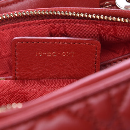 Christian Dior Lambskin Cannage Medium Lady Dior Red 7 of 9