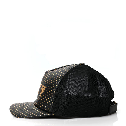 Gucci X SEGA Calfskin GUCCY Stars Baseball Hat XL Black Gold 4 of 9