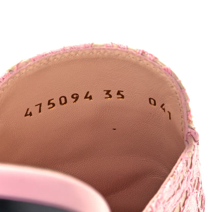 Gucci Lace Malaga Kid Womens Princetown Slippers 35 Sugar Pink Skin Rose 10 of 10