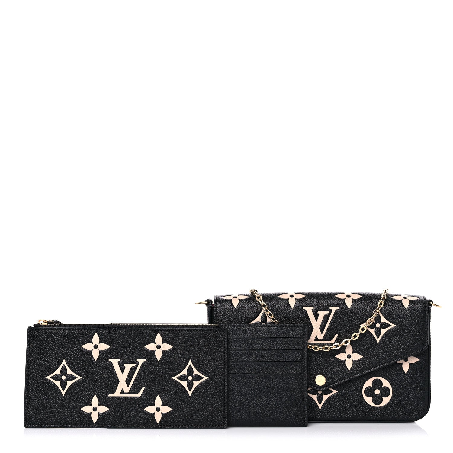 Louis Vuitton Empreinte Monogram Giant Felicie Pochette Black Beige 1 of 13