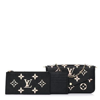 Louis Vuitton Empreinte Monogram Giant Felicie Pochette Black Beige 1 of 13