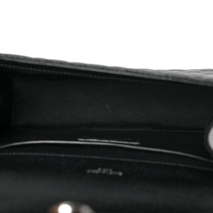 Saint Laurent Grain De Poudre Textured Mixed Matelasse Triquilt Medium Monogram Satchel Black 5 of 9