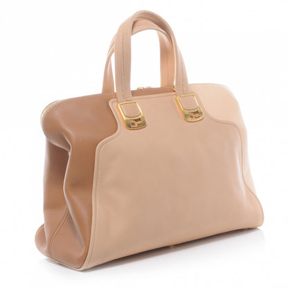 Fendi Goatskin Colorblock Large Chameleon Tote Beige 3 of 9