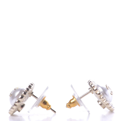 Chanel Pearl Crystal CC Earrings Gold 3 of 5