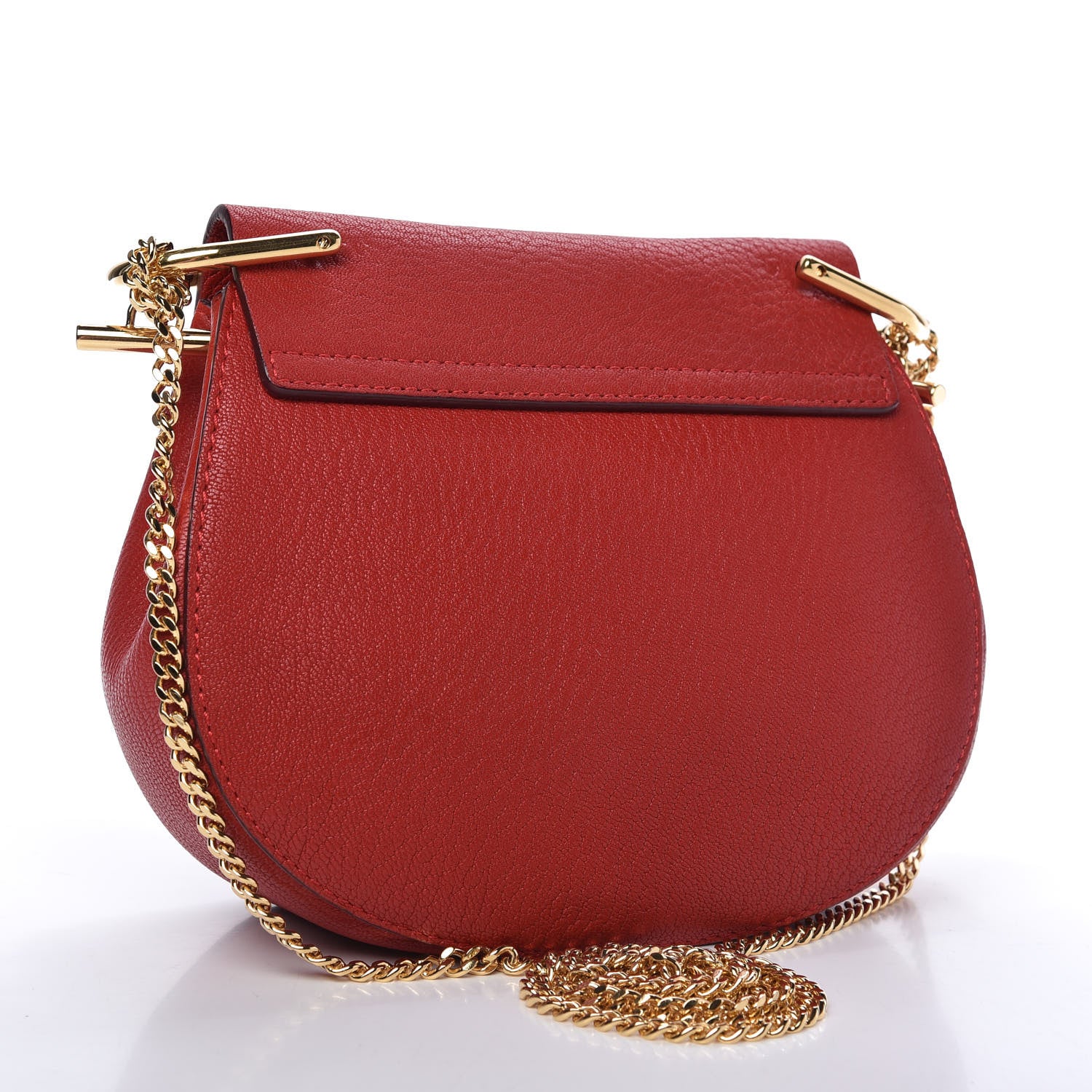 Chloe Grained Lambskin Mini Drew Shoulder Bag Plaid Red 3 of 11