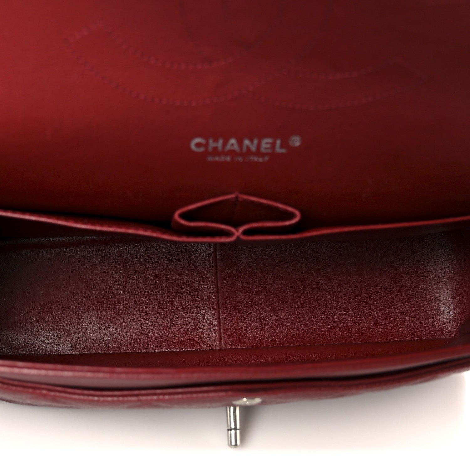 Chanel Caviar Quilted Jumbo Double Flap Dark Red 5 of 11