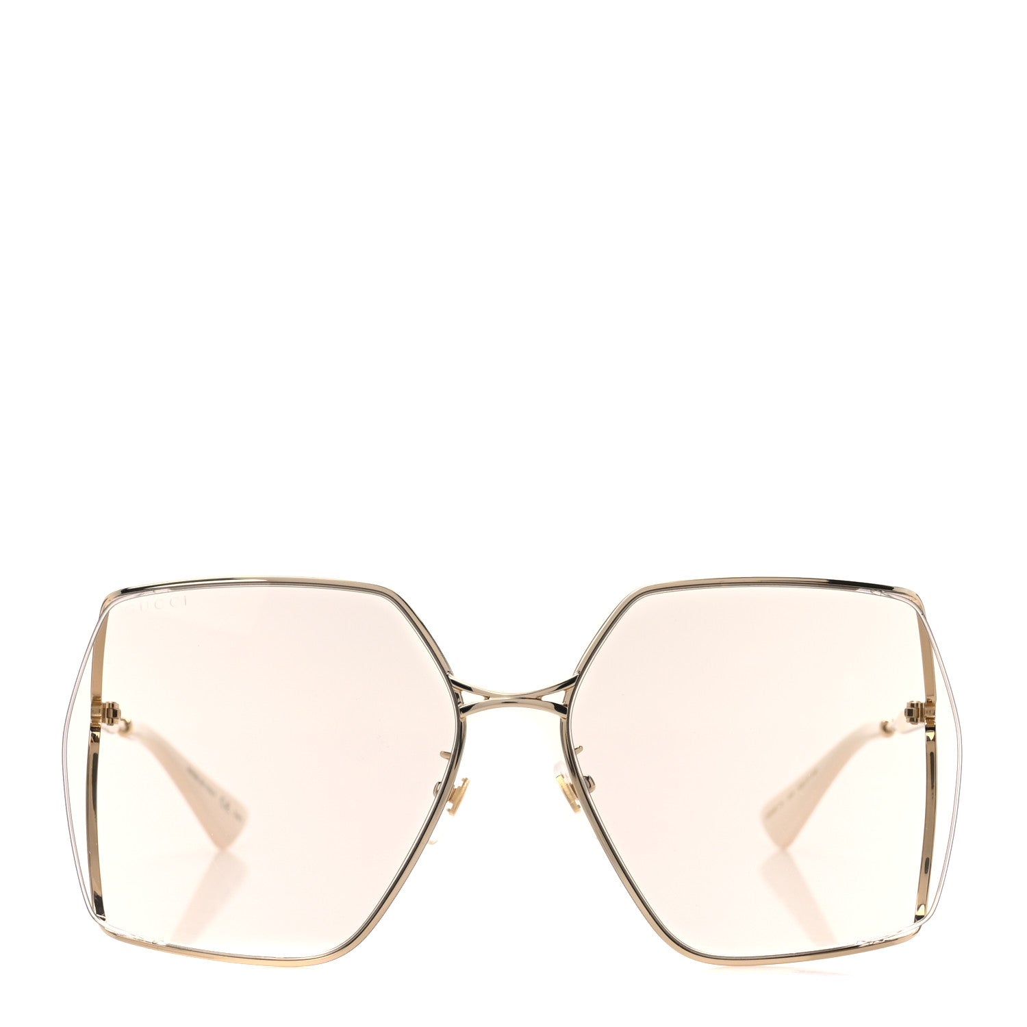 Gucci Metal Square Frame Sunglasses GG0817S Gold 2 of 8