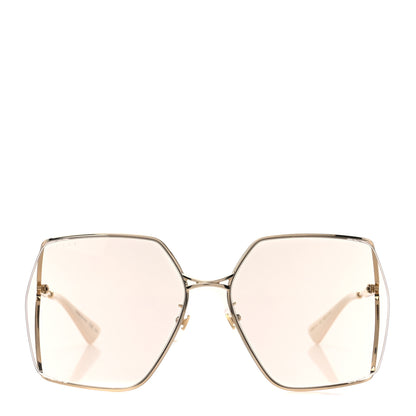 Gucci Metal Square Frame Sunglasses GG0817S Gold 2 of 8