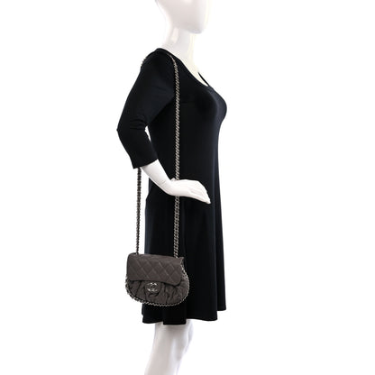 Chanel Washed Lambskin Quilted Mini Chain Around Flap Taupe 3 of 10