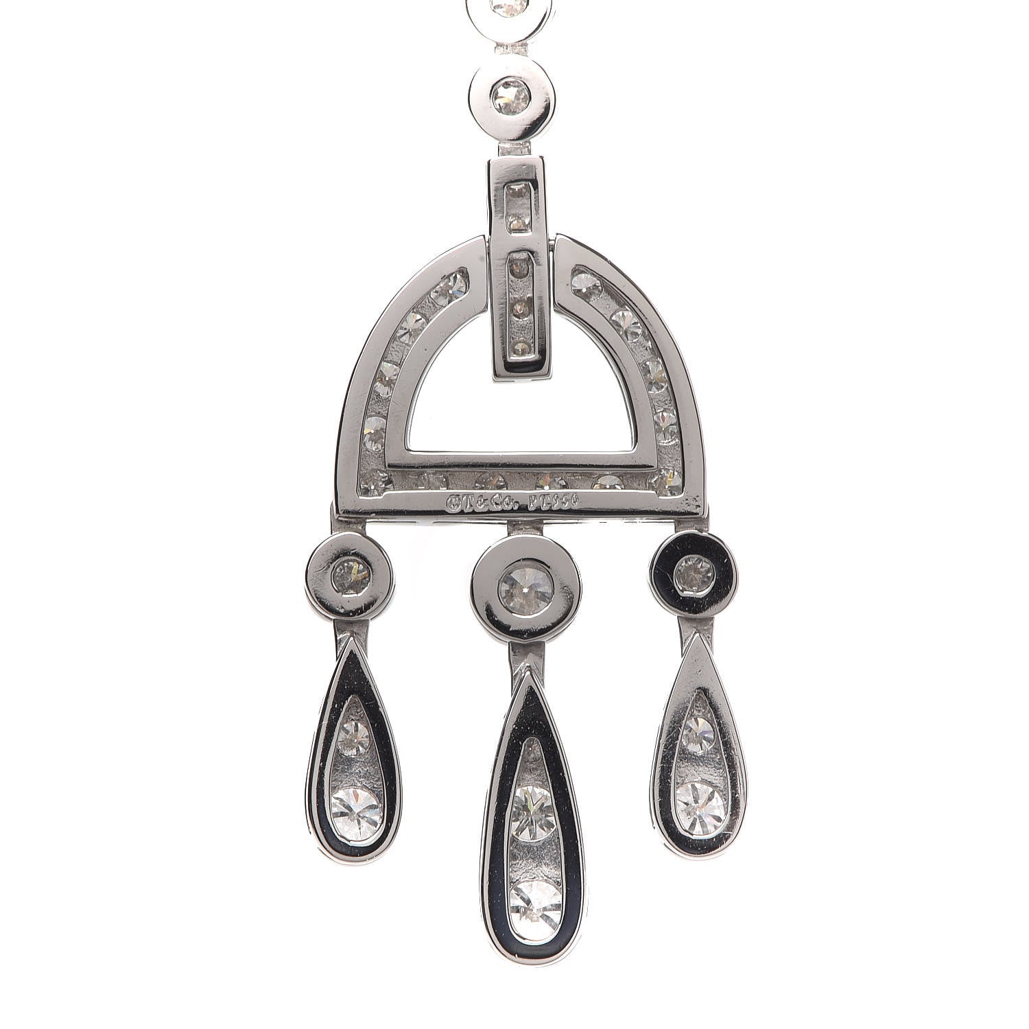 Tiffany Platinum Diamond Jazz Buckle Pendant Necklace 5 of 8