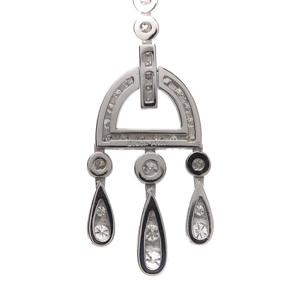 Tiffany Platinum Diamond Jazz Buckle Pendant Necklace 5 of 8