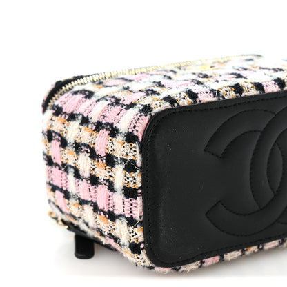 Chanel Tweed Pearl Crush Small Vanity Case With Chain Pink Multicolor 9 of 11