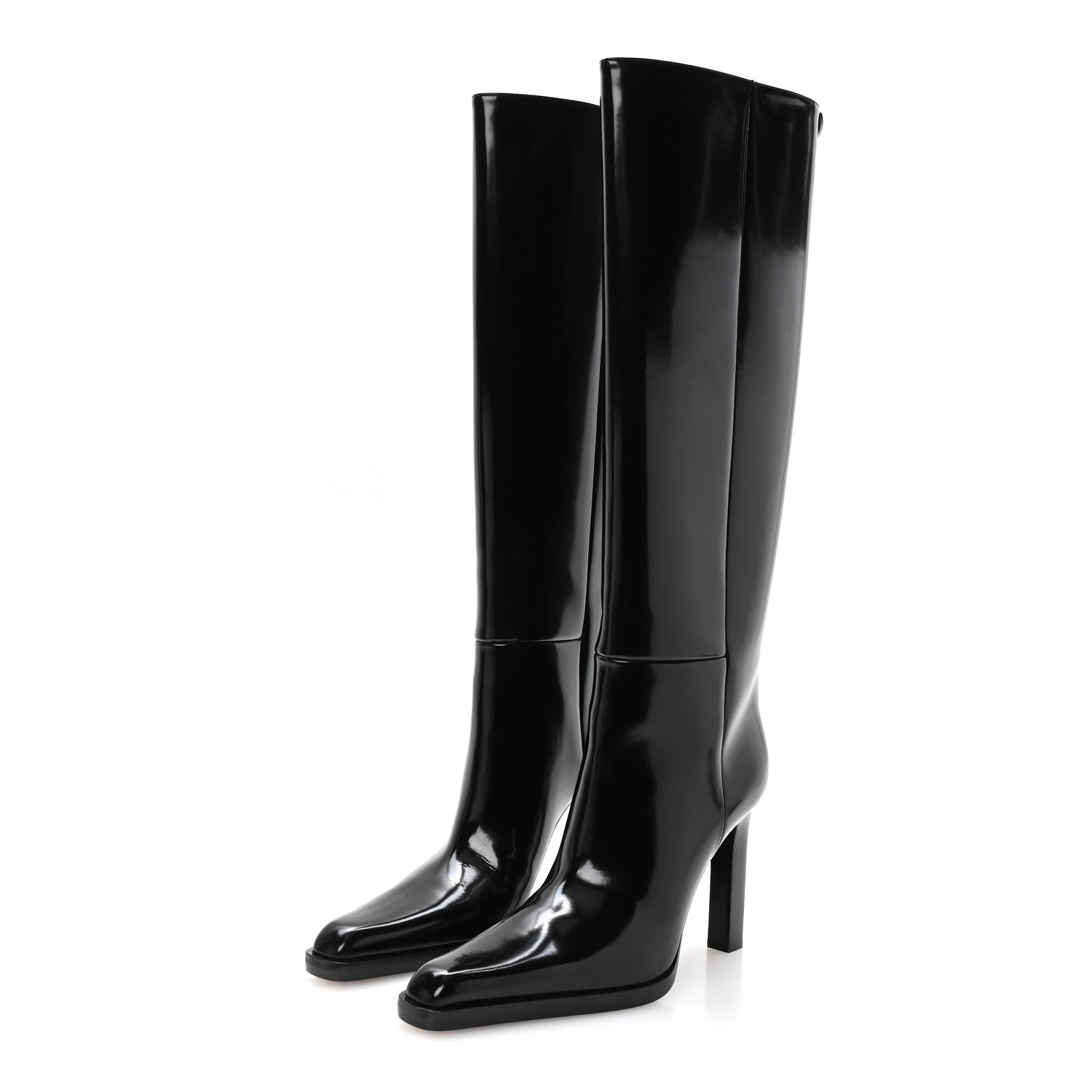 Saint Laurent Vitello Marilyn Nina 95 Knee High Boots 39 Black 3 of 8