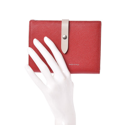Celine Grained Calfskin Medium Multifunction Strap Wallet Pop Red 2 of 6