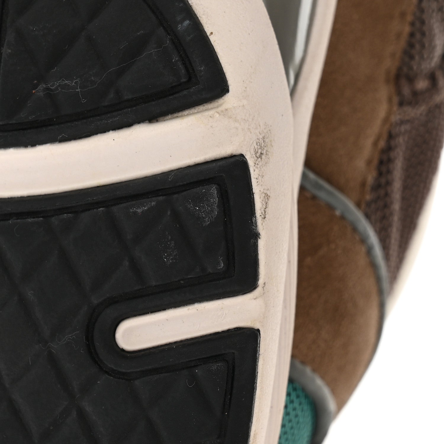 Chanel Nylon Calfskin Suede Womens CC Sneakers 39 Brown Green 8 of 13