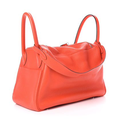 Hermes Taurillon Clemence Lindy 30 Rouge Pivoine 3 of 10