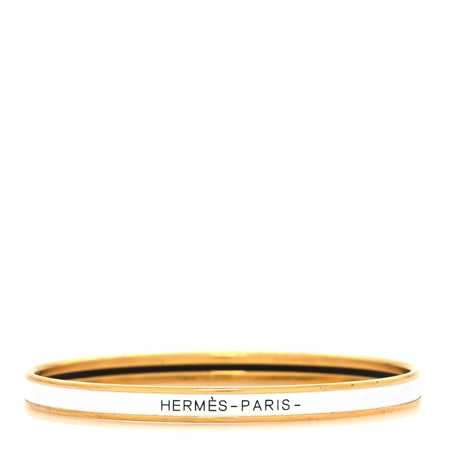 Hermes Enamel Printed Extra Narrow Bracelet 65 White 1 of 4