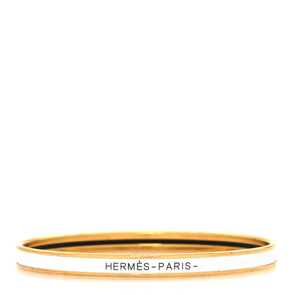 Hermes Enamel Printed Extra Narrow Bracelet 65 White 1 of 4