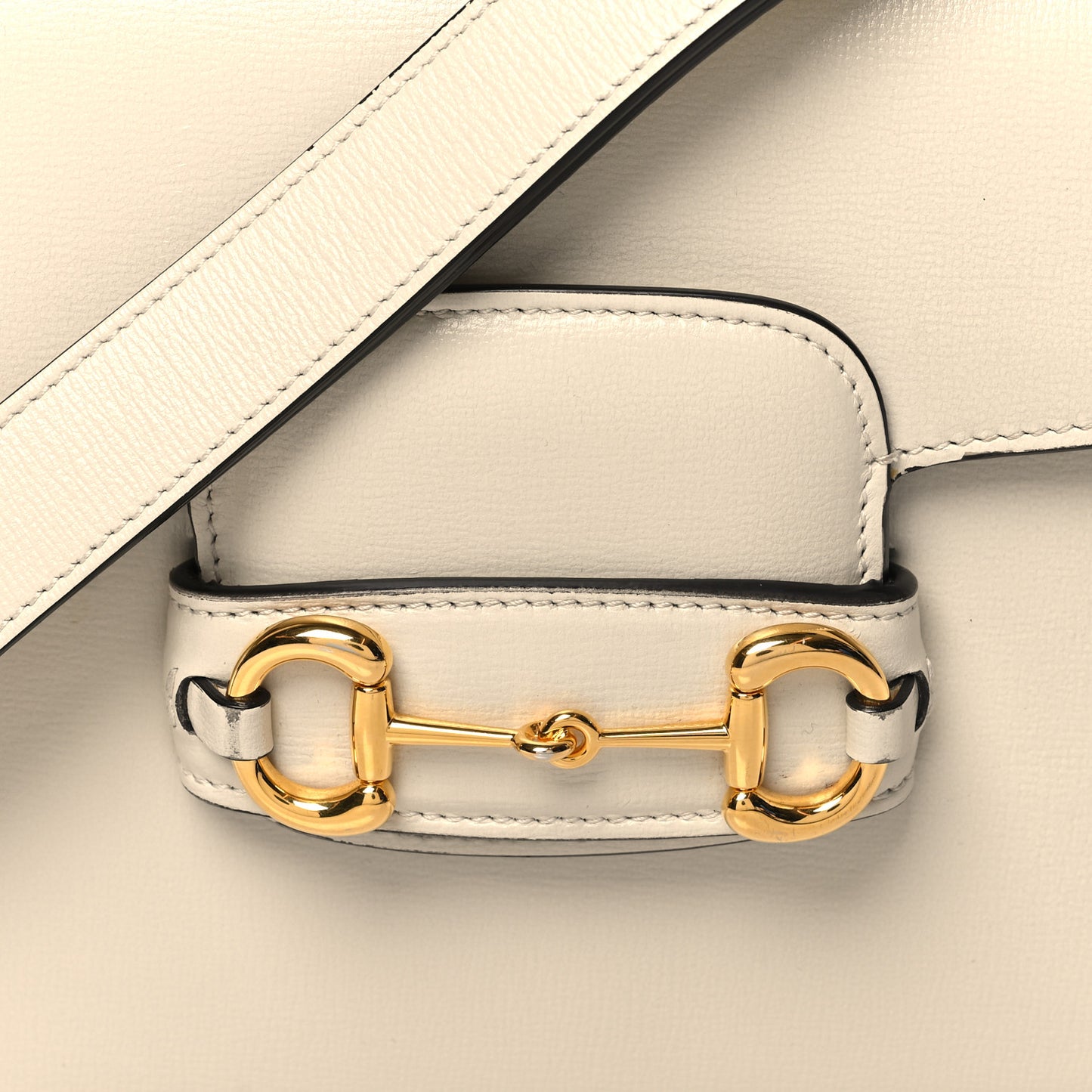 Azalea Calfskin Horsebit 1955 Shoulder Bag Mystic White