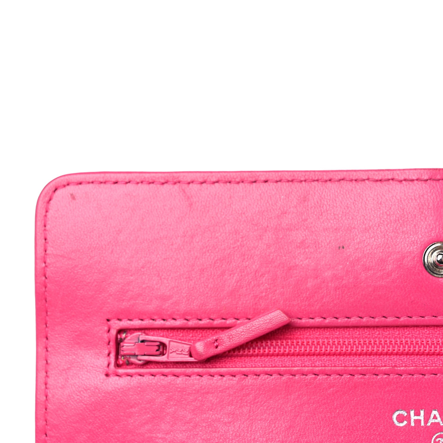 Chanel Lambskin Quilted Wallet on Chain WOC Pink 12 of 21