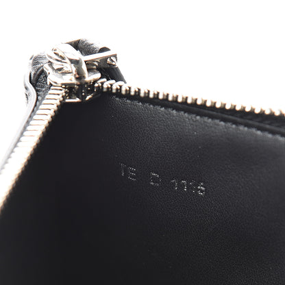Givenchy Calfskin Striped Large Zip Pouch White Black 6 of 6