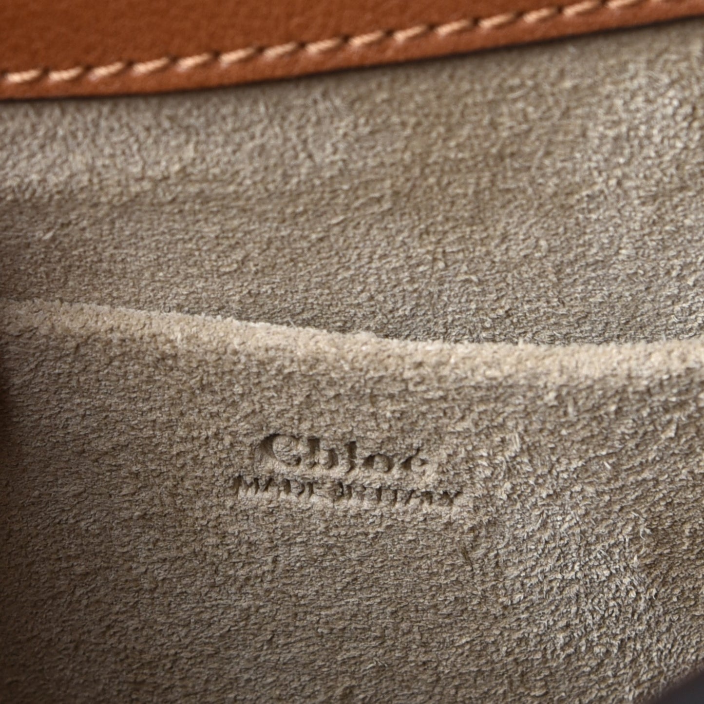 Calfskin Suede Medium Nile Bracelet Bag Caramel