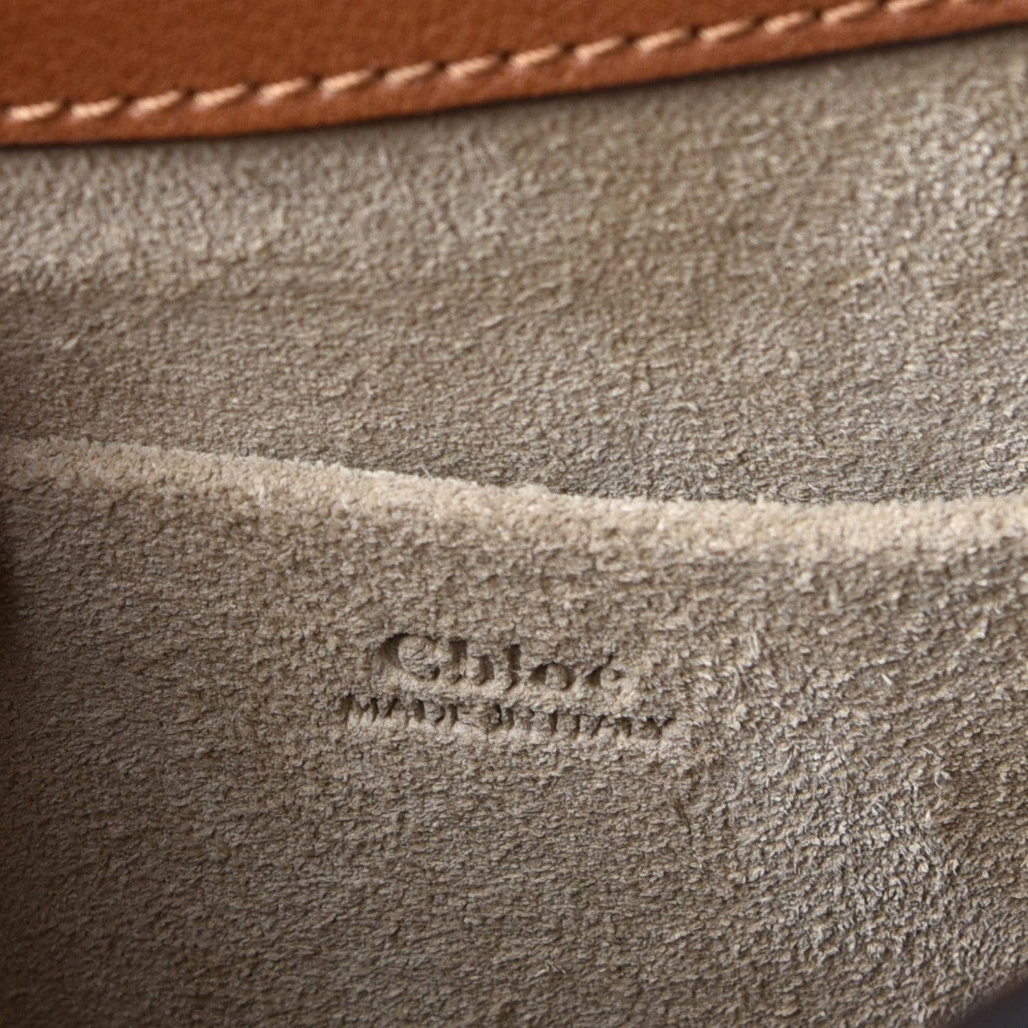 Chloe Calfskin Suede Medium Nile Bracelet Bag Caramel 7 of 8