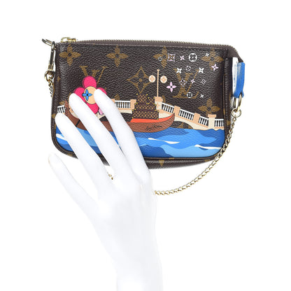 Louis Vuitton Monogram 2019 Christmas Animation Mini Venice Pochette Accessories Blue 2 of 10