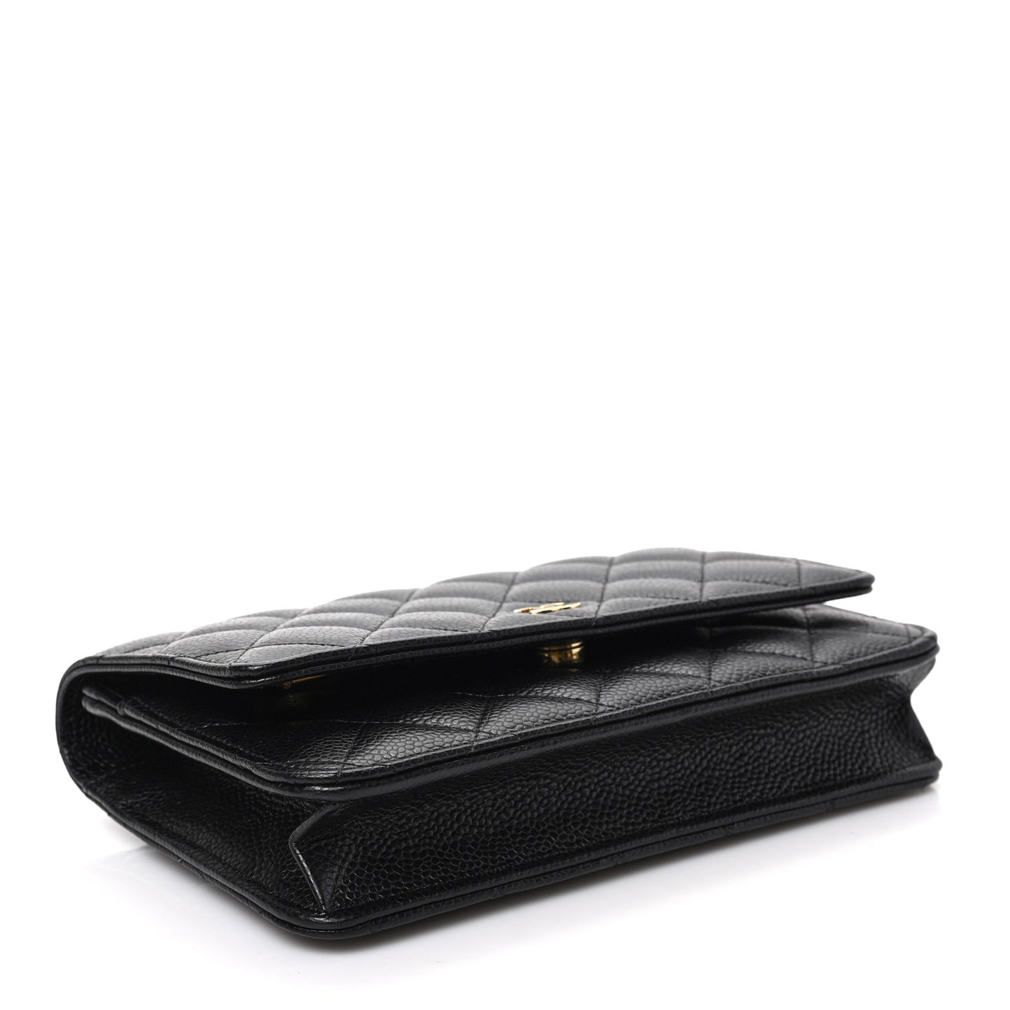 Caviar Quilted Wallet on Chain WOC Black