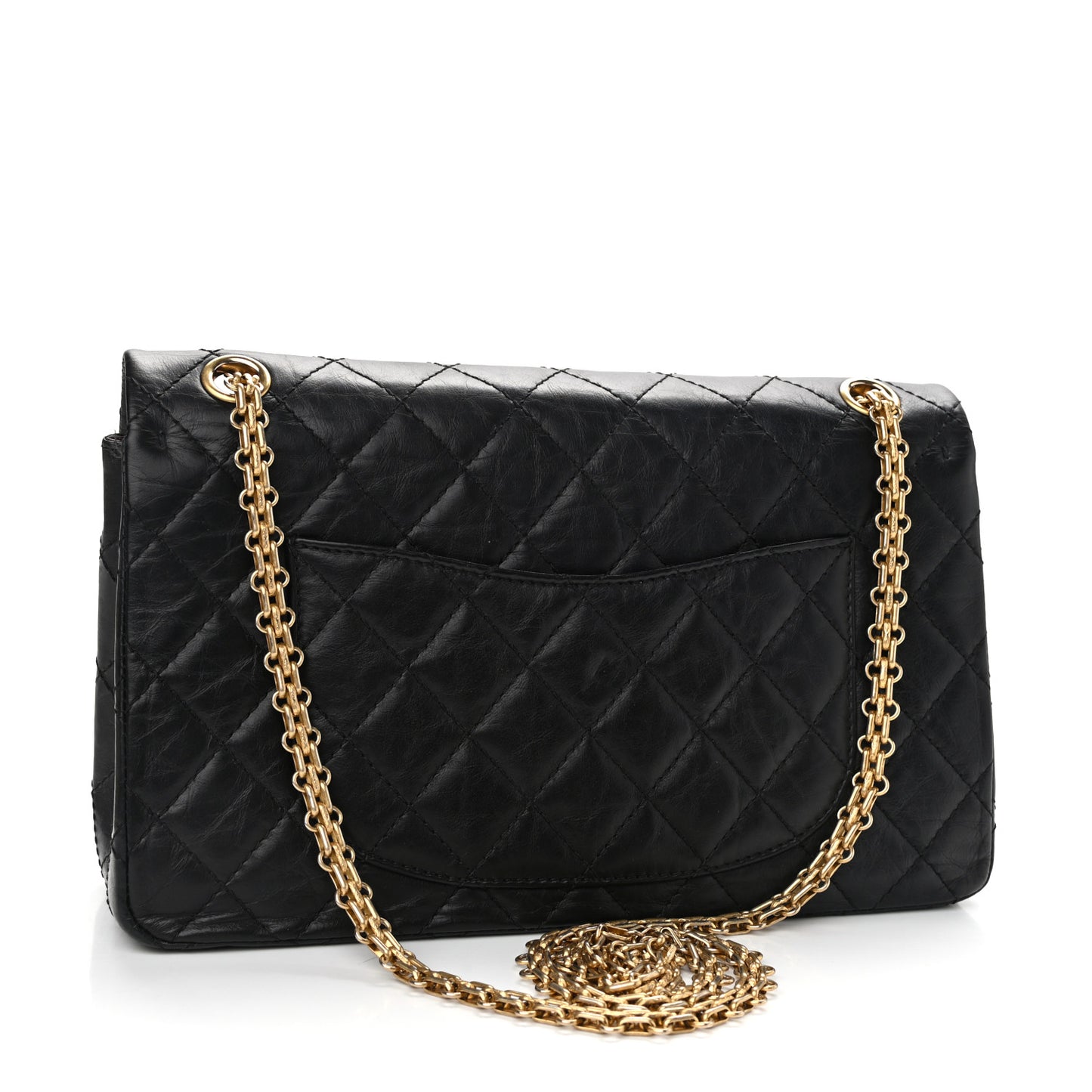Aged Calfskin Quilted 2.55 Reissue 226 Flap Black