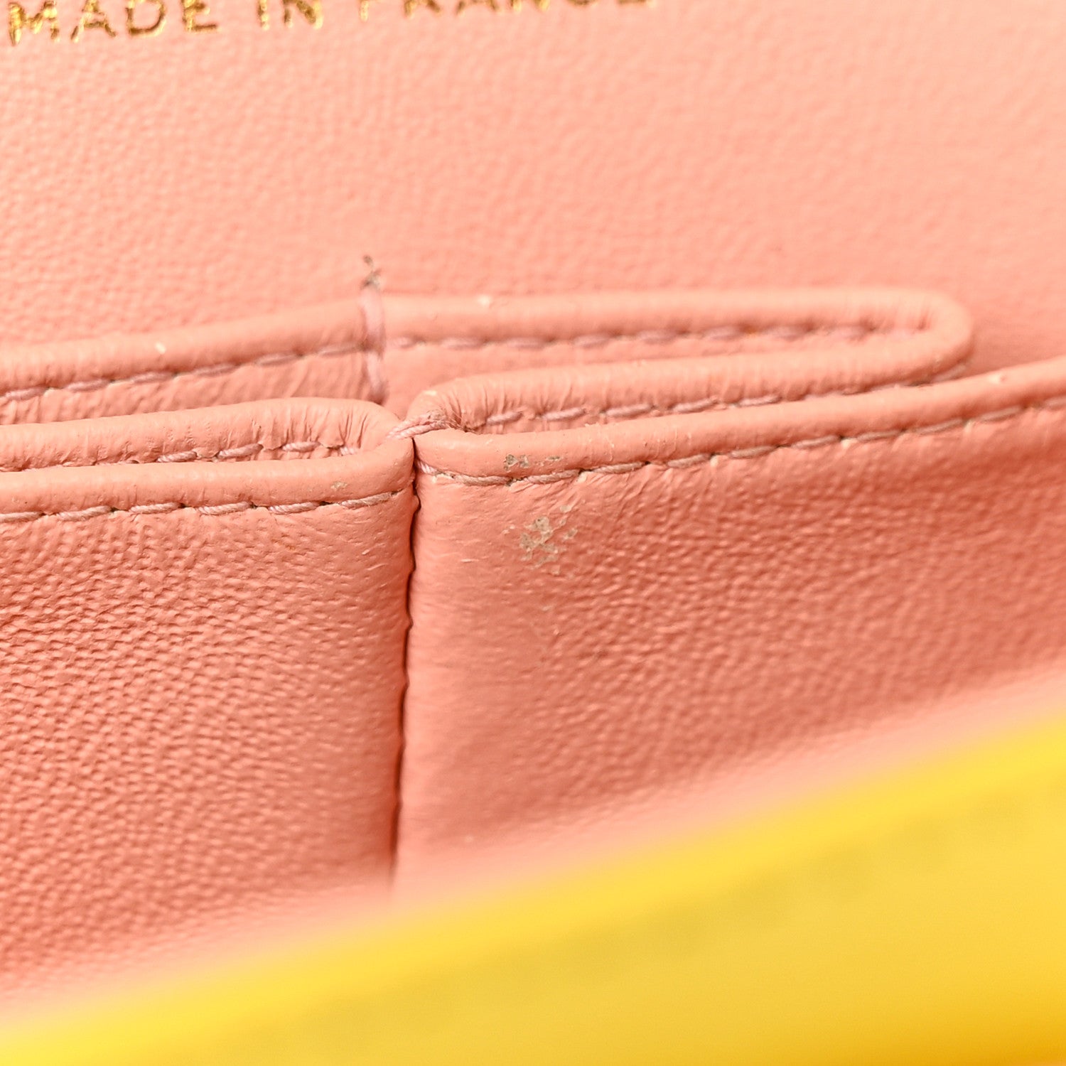 Chanel Lambskin Quilted Medium Double Flap Yellow Pink 11 of 16
