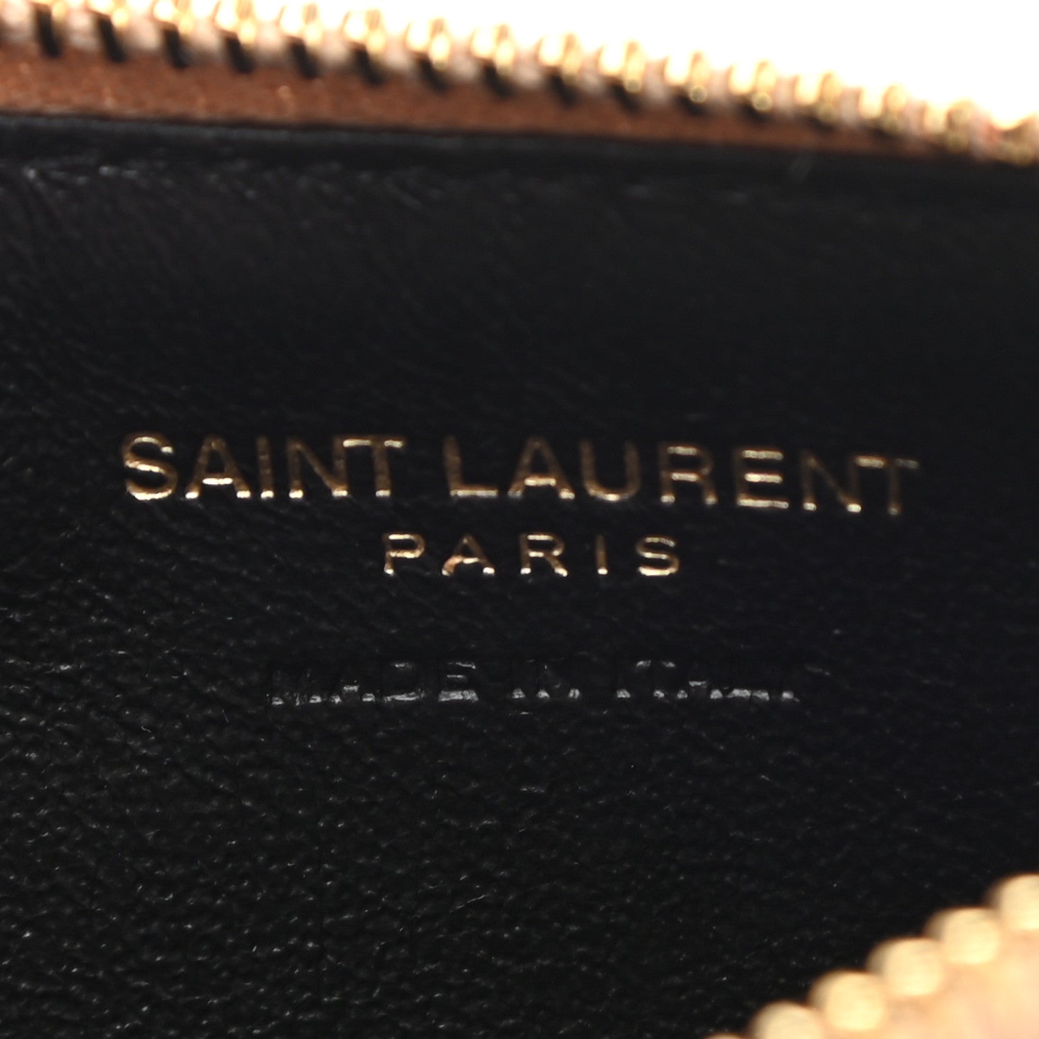 Saint Laurent Monogram Grain de Poudre 5 Fragments Zip Pouch Card Holder Dark Latte 6 of 7