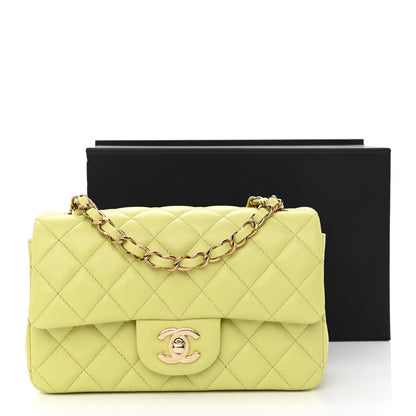 Chanel Lambskin Quilted Mini Rectangular Flap Light Green 11 of 11