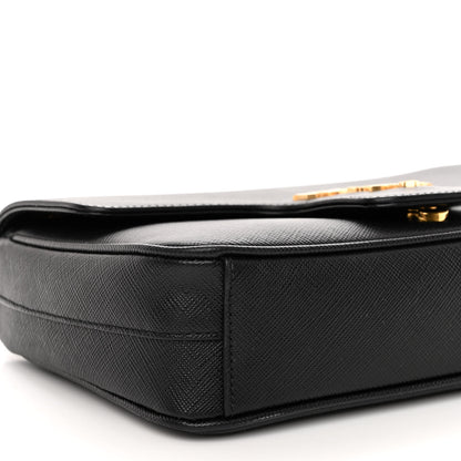 Prada Saffiano Flap Shoulder Bag Black 8 of 9