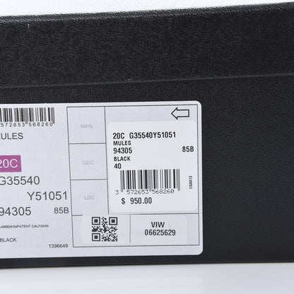 Chanel Lambskin Patent Calfskin Pearl Mules 40 Black 14 of 14