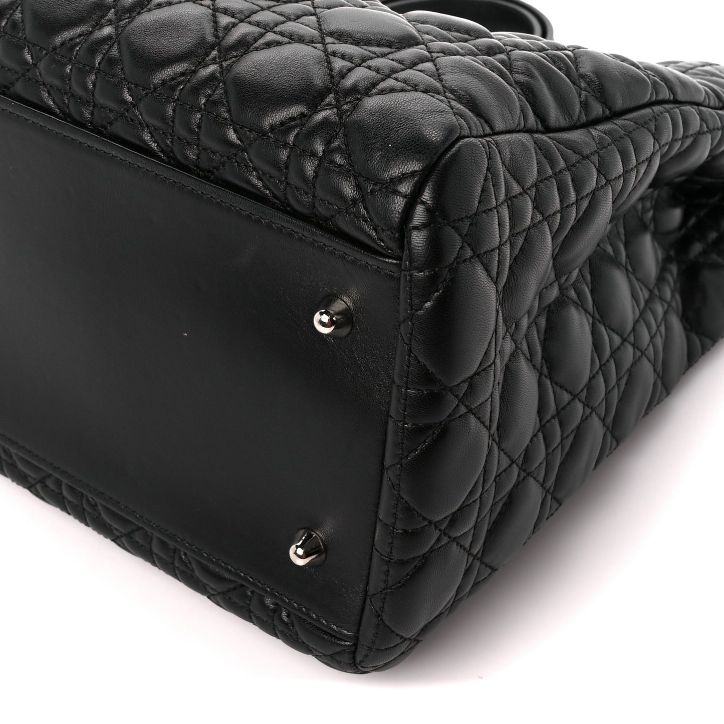 Lambskin Cannage Medium Dior Soft Shopping Tote Black
