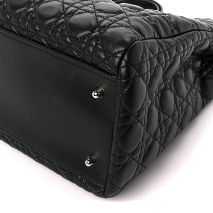 Christian Dior Lambskin Cannage Medium Dior Soft Shopping Tote Black 10 of 10