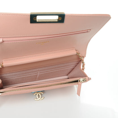 Chanel Caviar Quilted Golden Class Wallet On Chain WOC Pink 5 of 9