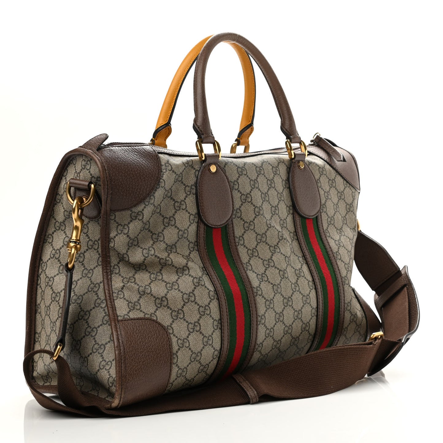 Soft GG Supreme Monogram Web Neo Vintage Duffle Bag Beige New Acero Crop