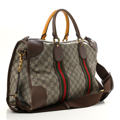Gucci Soft GG Supreme Monogram Web Neo Vintage Duffle Bag Beige New Acero Crop 3 of 17