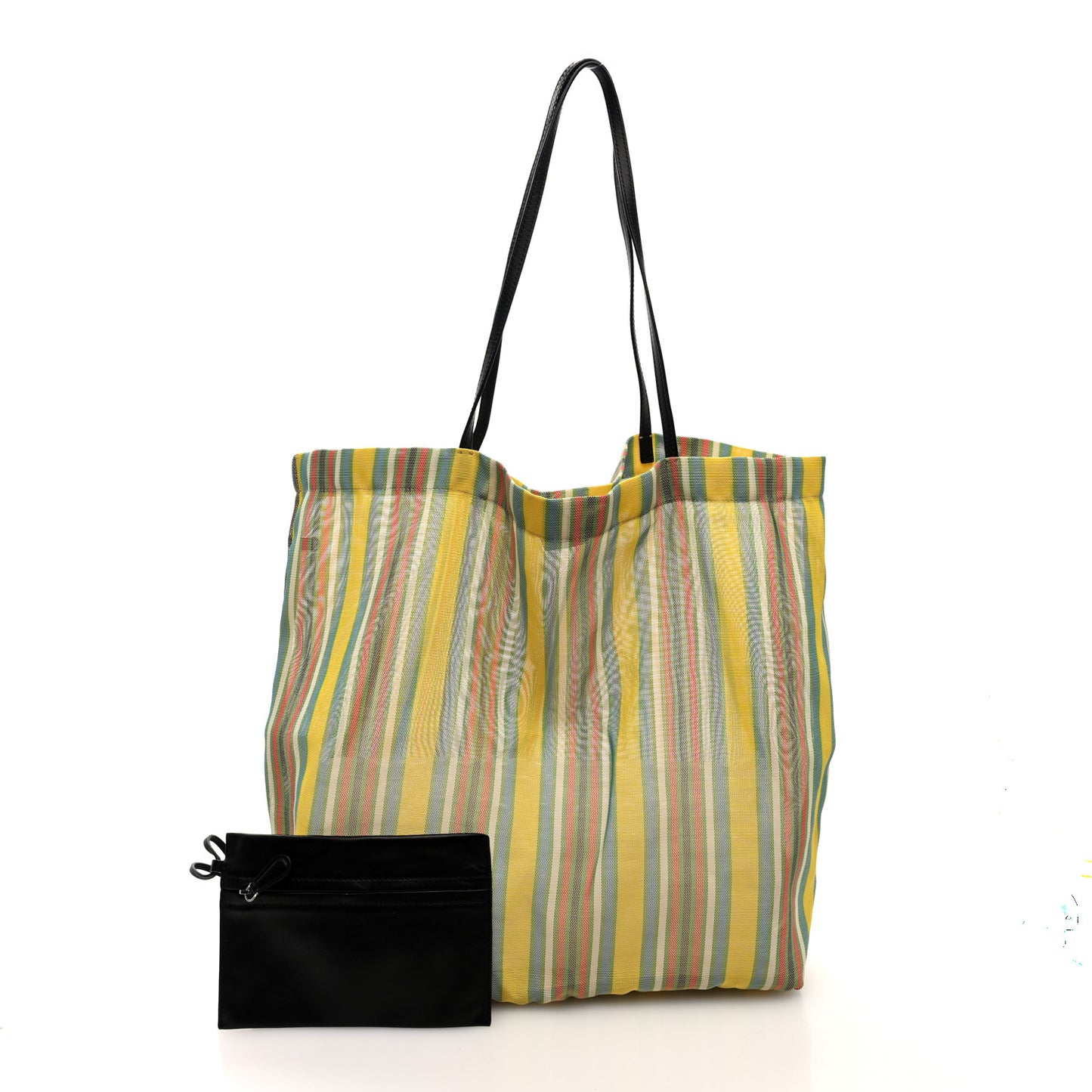 Mesh Saddle Calfskin Barn Tote Bag Multicolor