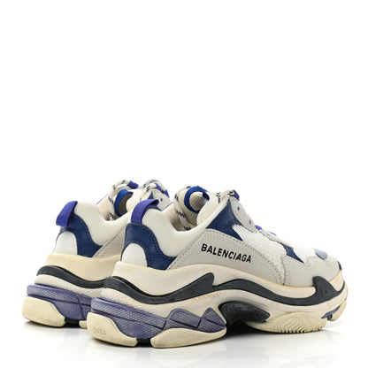 Balenciaga Fabric Mesh Womens Triple S Sneakers 35 White Bleu Violet 4 of 8