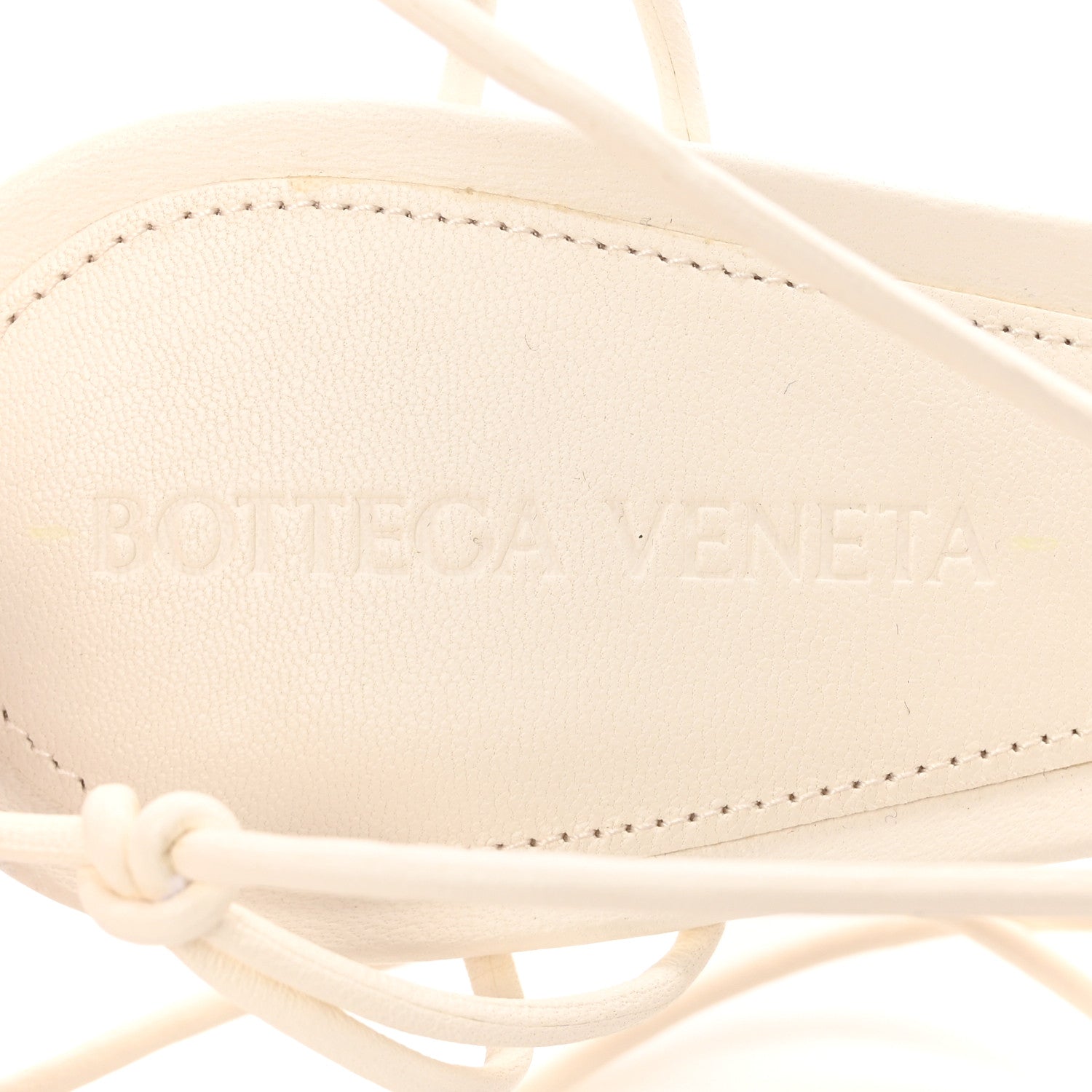 Bottega Veneta Nappa Dot Ankle Tie Sandals 39 White 8 of 9