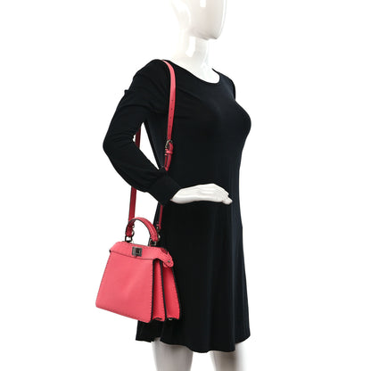 Fendi Cuoio Roma Sellerissima Nappa Sintetica Tape Stitch Small Peekaboo I SEE U Satchel Pink Dalia 2 of 8