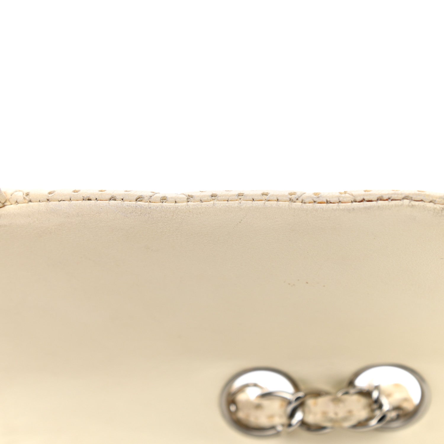 Chanel Lambskin Perforated East West Flap White 11 of 13