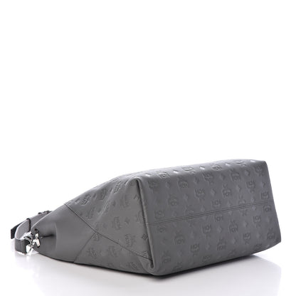 MCM Calfskin Ottomar Monogram Large Klara Hobo Charcoal 4 of 9