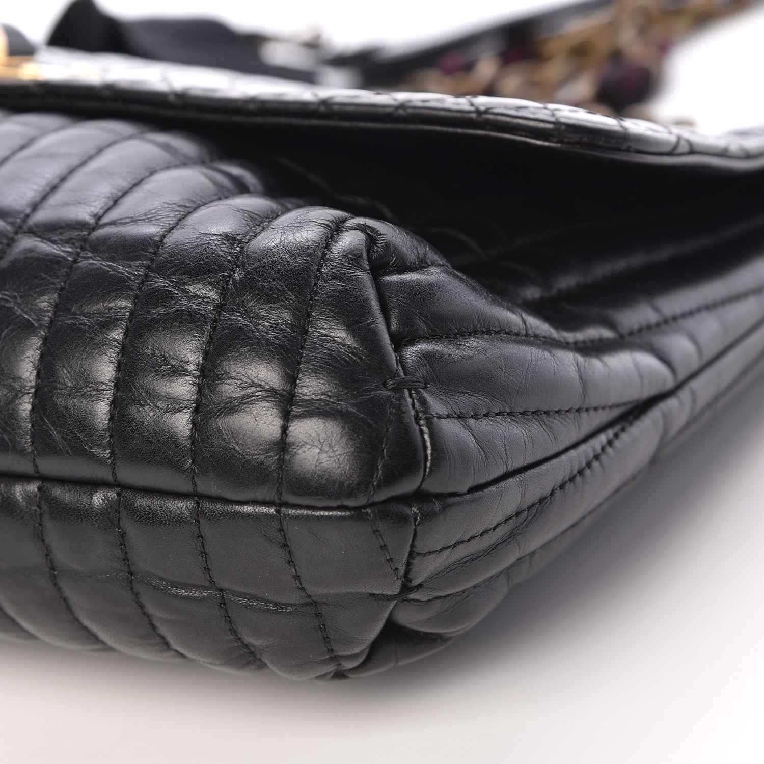 Lanvin Hammered Calfskin Medium Happy Edgy Shoulder Bag Black 13 of 13
