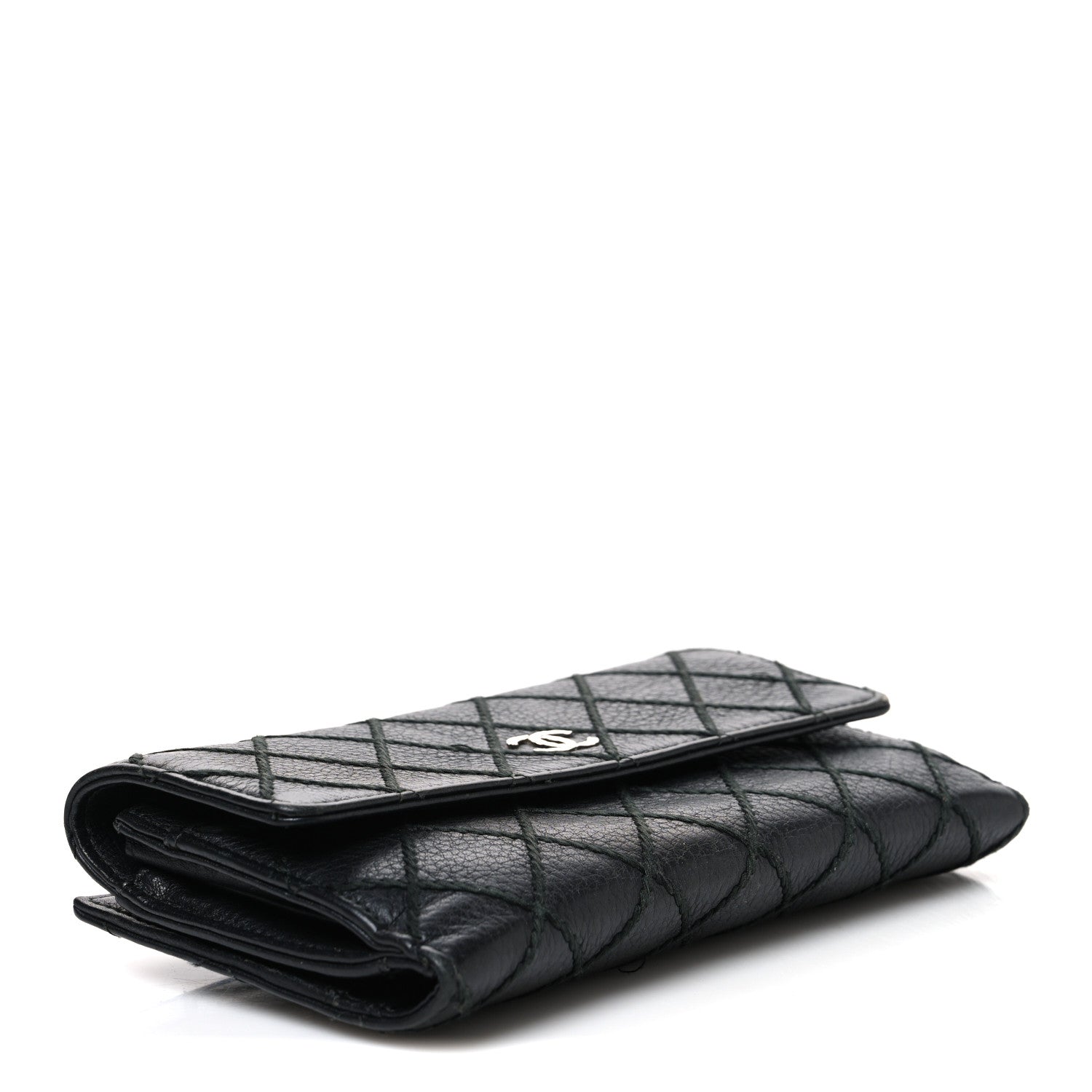 Chanel Calfskin Stitched CC Long Wallet Black 4 of 11