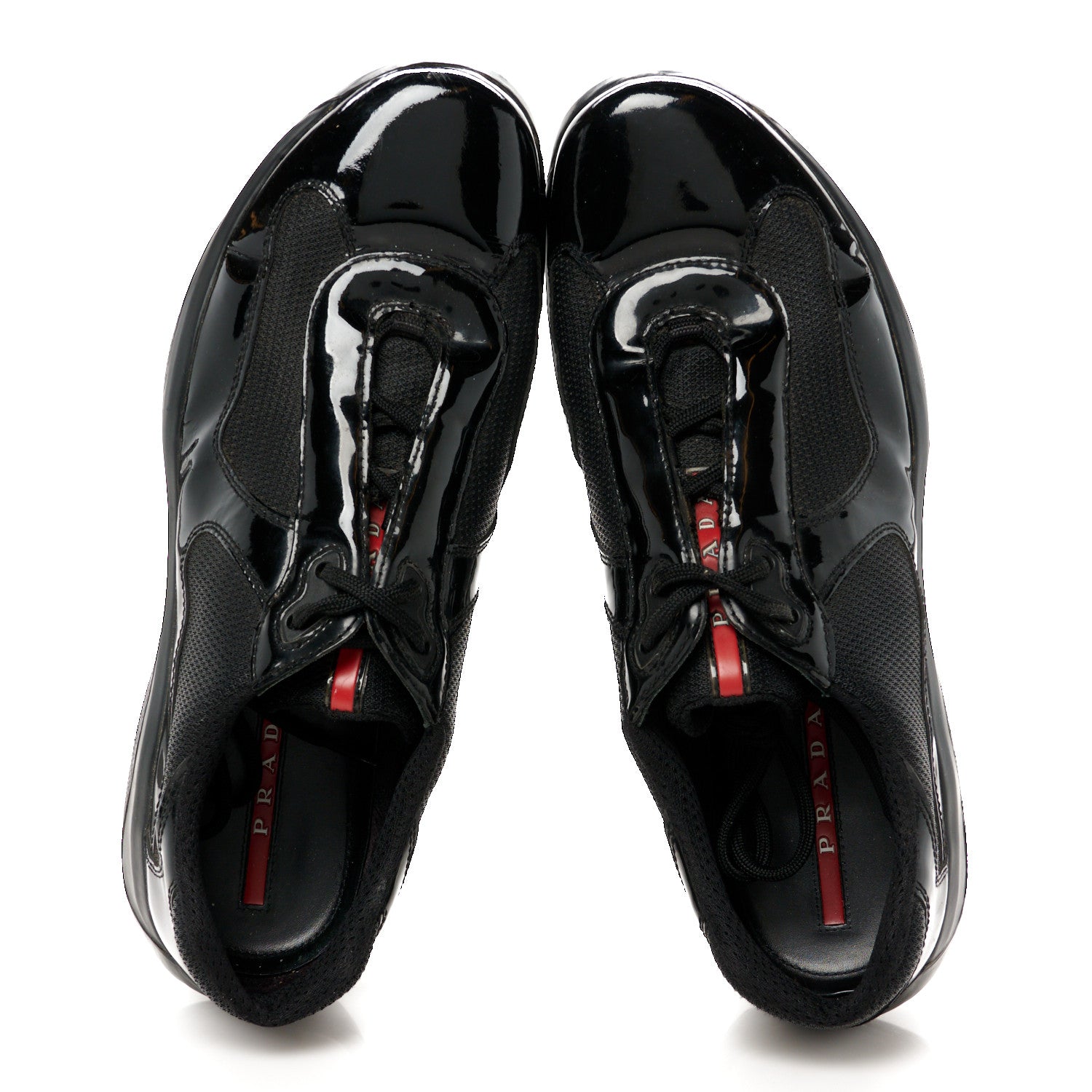 Prada Patent Mens America's Cup Patchwork Sneakers 10.5 Black 2 of 9