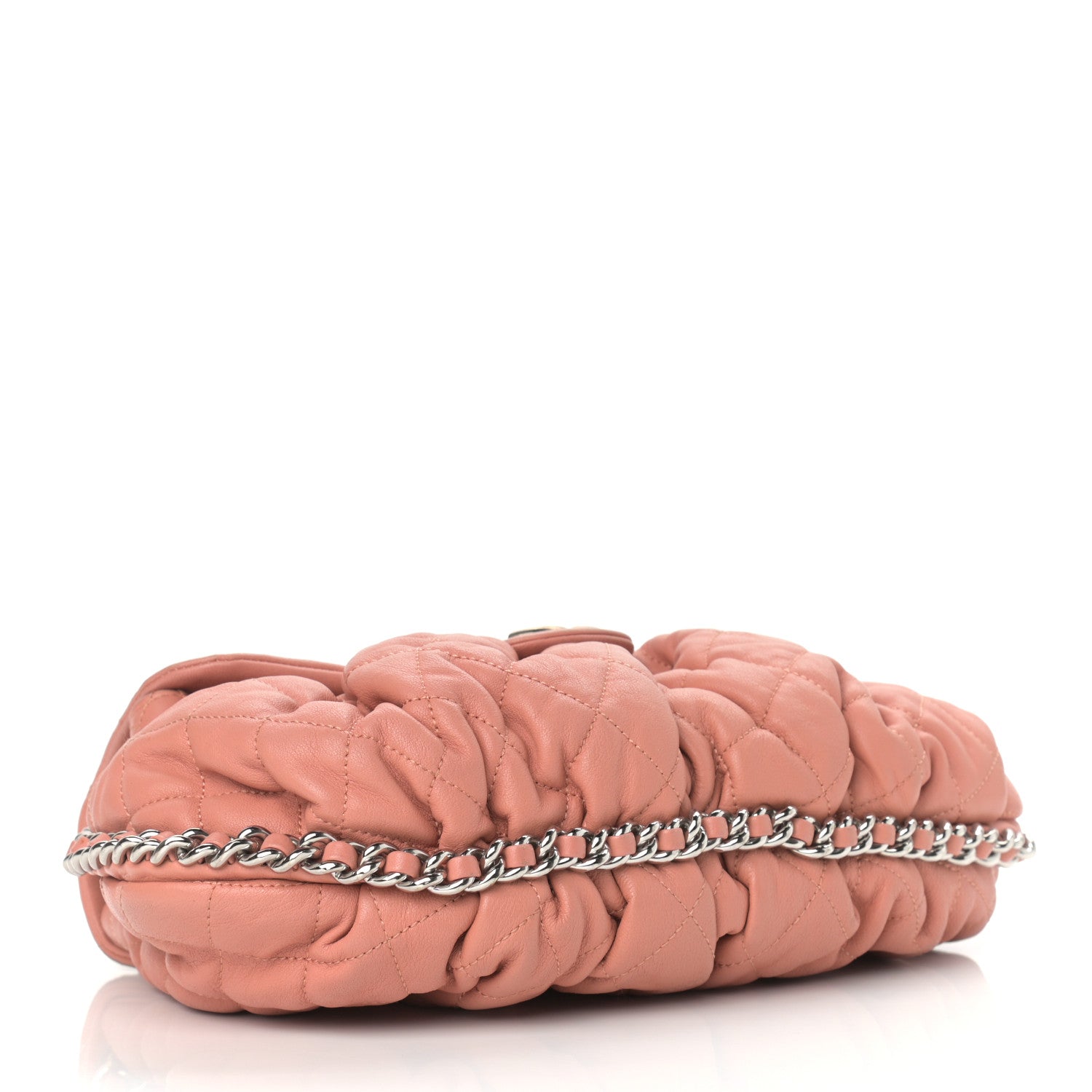 Chanel Washed Lambskin Quilted Medium Chain Around Messenger Salmon 4 of 13